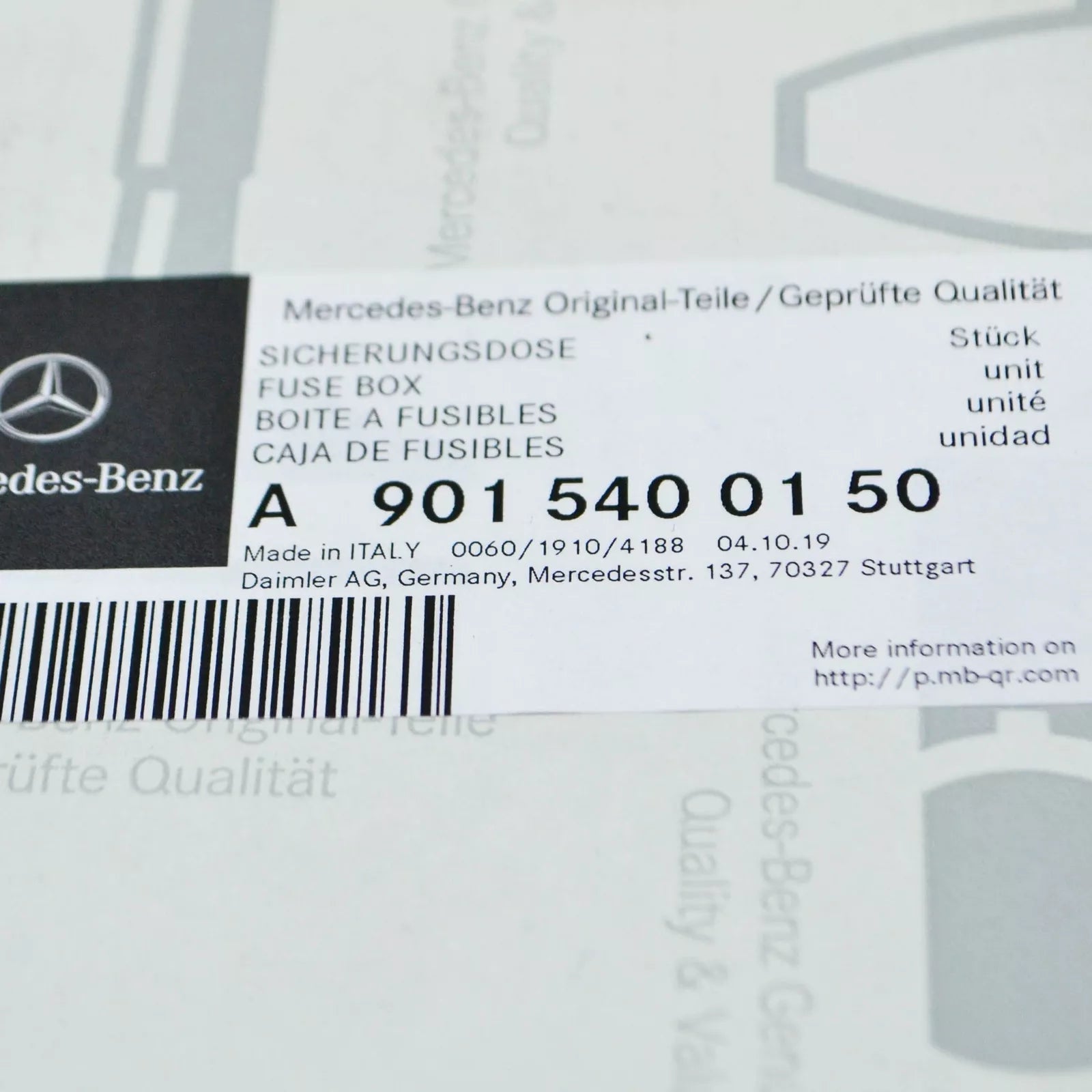 NEW MERCEDES-BENZ SPRINTER W905 FUSE BOX A9015400150