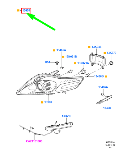 new ford mondeo mk4 front left headlight lhd bs71-13w030-af 1802035 original