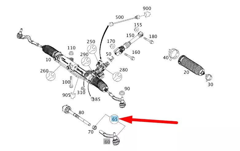NEW MERCEDES-BENZ E W212 STEERING RIGHT OUTSIDE TIE ROD A2183300600 ORIGINAL