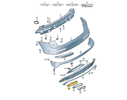 NEW AUDI Q5 80A REAR BUMPER LEFT END PLATE 80A807319E