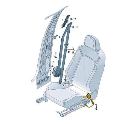 NEW VOLKSWAGEN TIGUAN AD FRONT LEFT SEAT BUCKLE 5NN857755MNB ORIGINAL