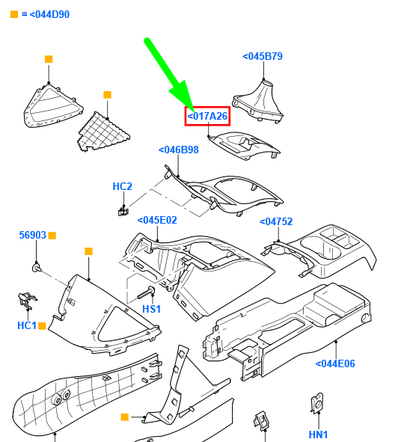 new ford galaxy mk2 handbrake aperture cover 1672619 6m21-u01634-be37qc original