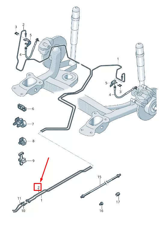 NEW VW GOLF VII MK7 RIGHT BRAKE LINE FROM CONNECTING PIECE 5Q0614742AC