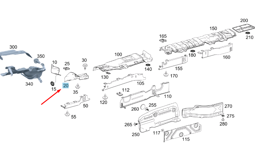 new mb vito w447 exhaust front center screening plate a4474900030 original