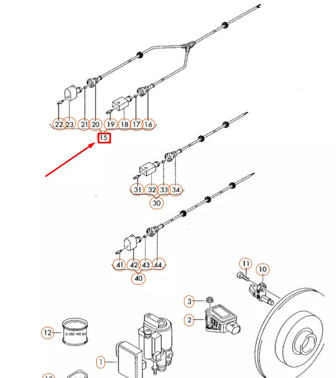 NEW VW TRANSPORTER T5 FRONT LEFT SPEED SENSOR WIRING SET 7E0927903