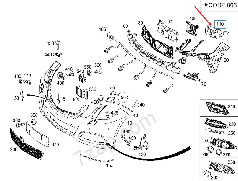NEW MERCEDES-BENZ E-CLASS W212 FRONT BUMPER LEFT FOAM A2128851937 2015 ORIGINAL