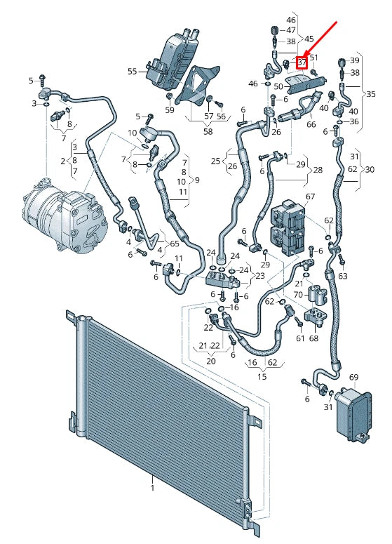 NEW AUDI E-TRON GEN REFRIGERANT PIPE BRACKET 4KE820769F