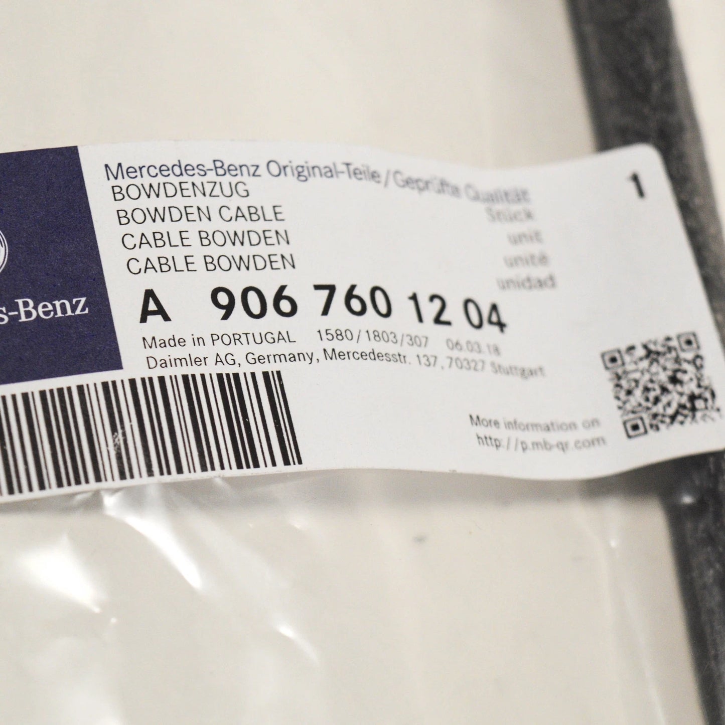 NEW MERCEDES BENZ SPRINTER 906 FRONT DOOR-LOCK CABLE LEFT A9067601204 ORIGINAL
