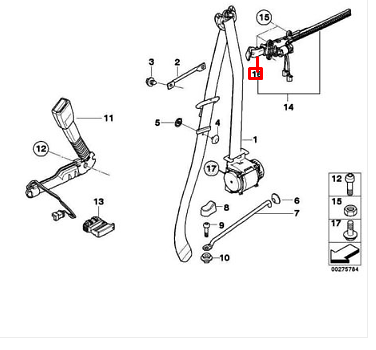 new bmw 3 e92 m3 safety seat belt right extender 72119144940 original