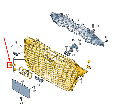 new audi a3 sportback 8y radiator grille 8y0853651bcka original