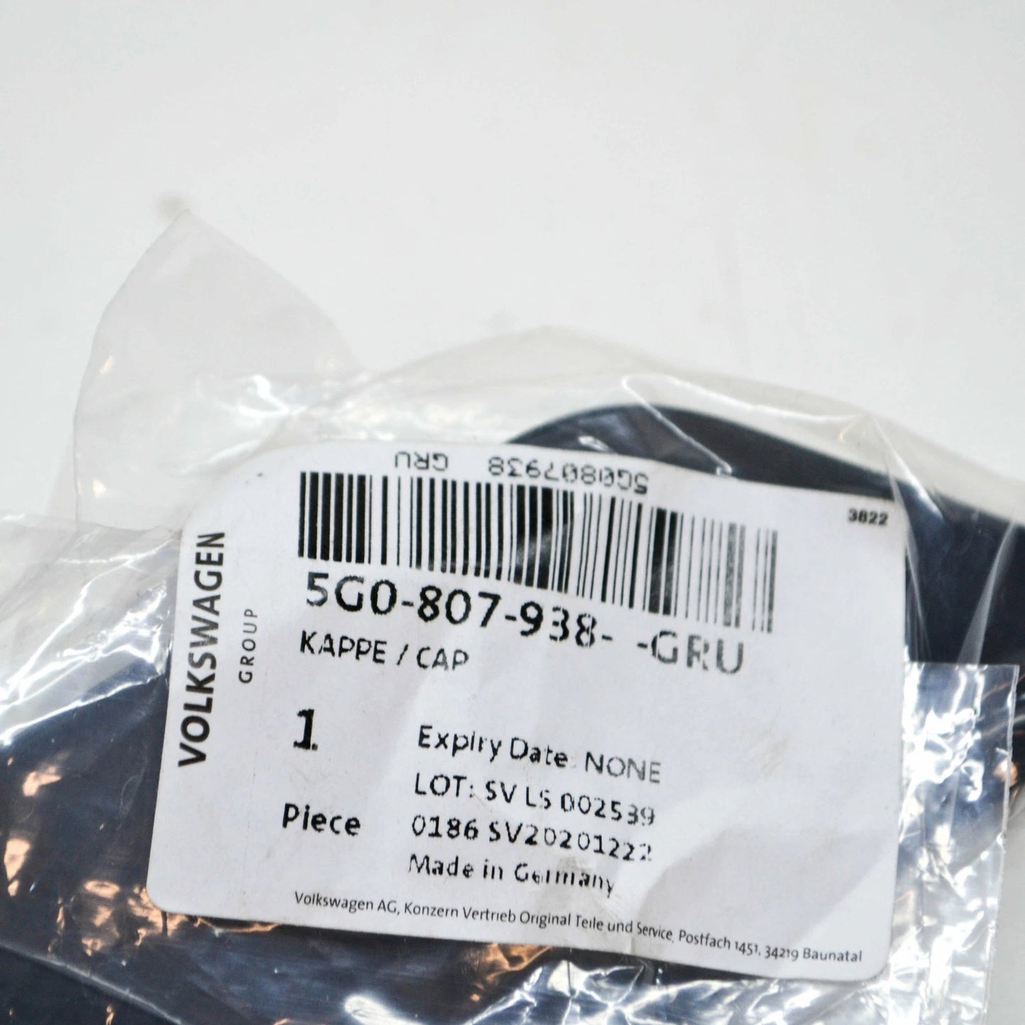 NEW VW GOLF MK7 FRONT RIGHT HEADLIGHT WASHER COVER CAP 5G0807938GRU ORIGINAL