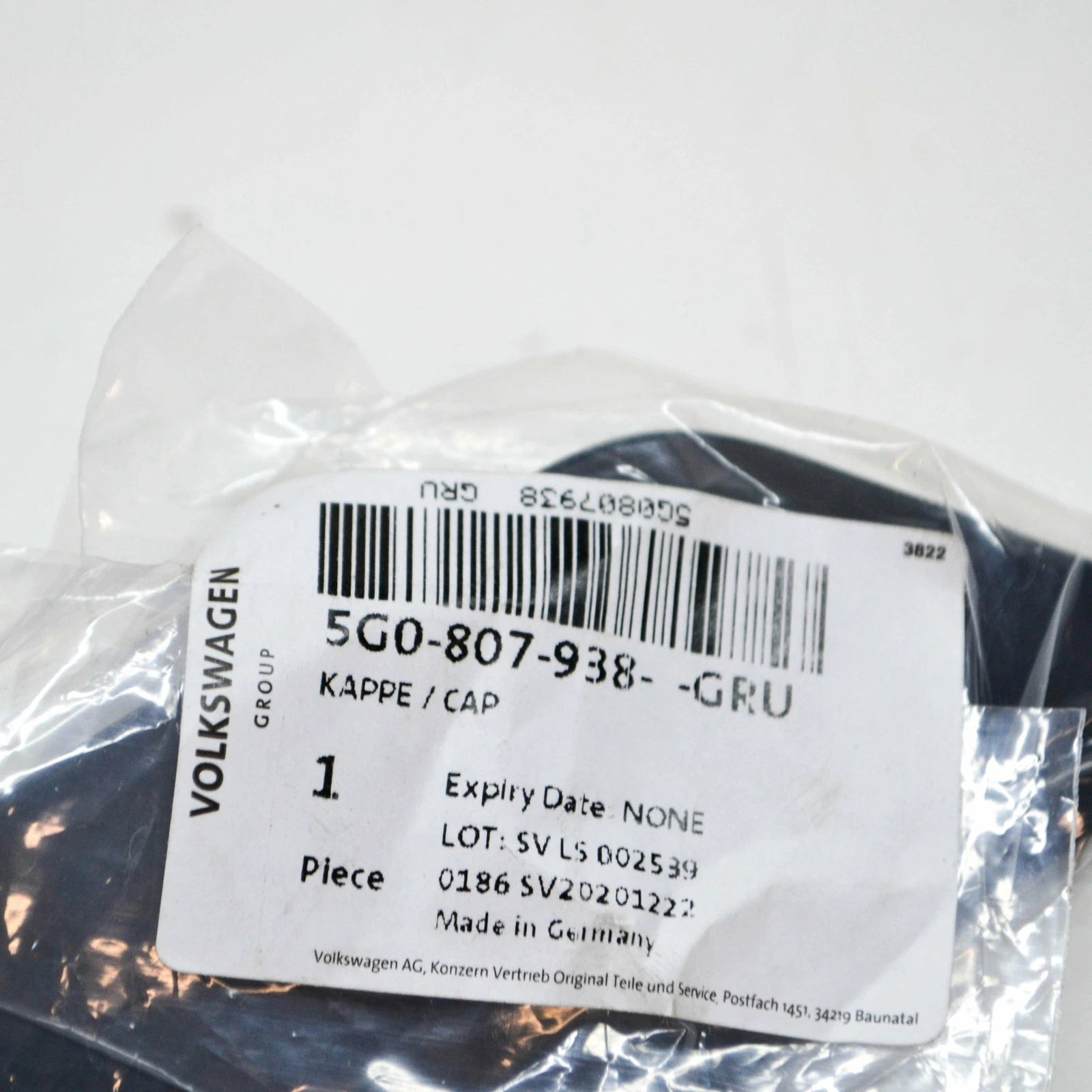 NEW VW GOLF MK7 FRONT RIGHT HEADLIGHT WASHER COVER CAP 5G0807938GRU ORIGINAL