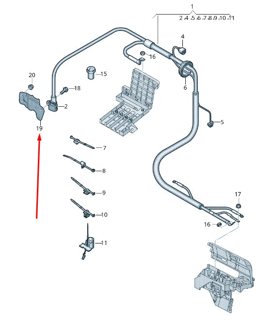 NEW VOLKSWAGEN TOUAREG CR BATTERY CABLE HARNESS BRACKET 4M0971502AC ORIGINAL