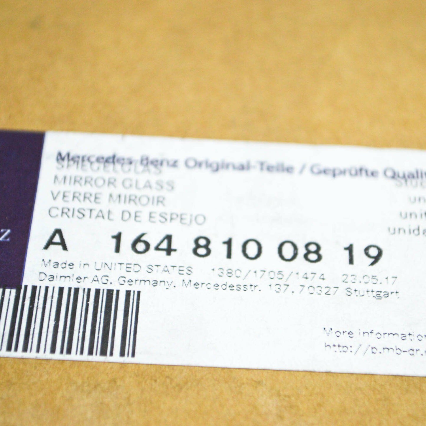 NEW MERCEDES-BENZ ML W164 FRONT RIGHT DOOR MIRROR GLASS LHD A1648100819 ORIGINAL