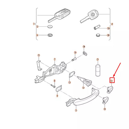 NEW VW BEETLE A5 FRONT LEFT OUTSIDE DOOR HANDLE COVER LHD 5N1837879DGRU ORIGINAL
