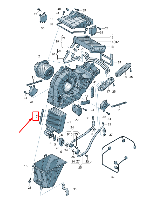 new audi q7 4l a/c evaporator core seal 7l0820130 original