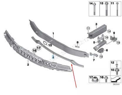 NEW BMW 3 GT F34 FRONT M SPORT BUMPER LOWER CRASH BAR 51118056967 2016 ORIGINAL