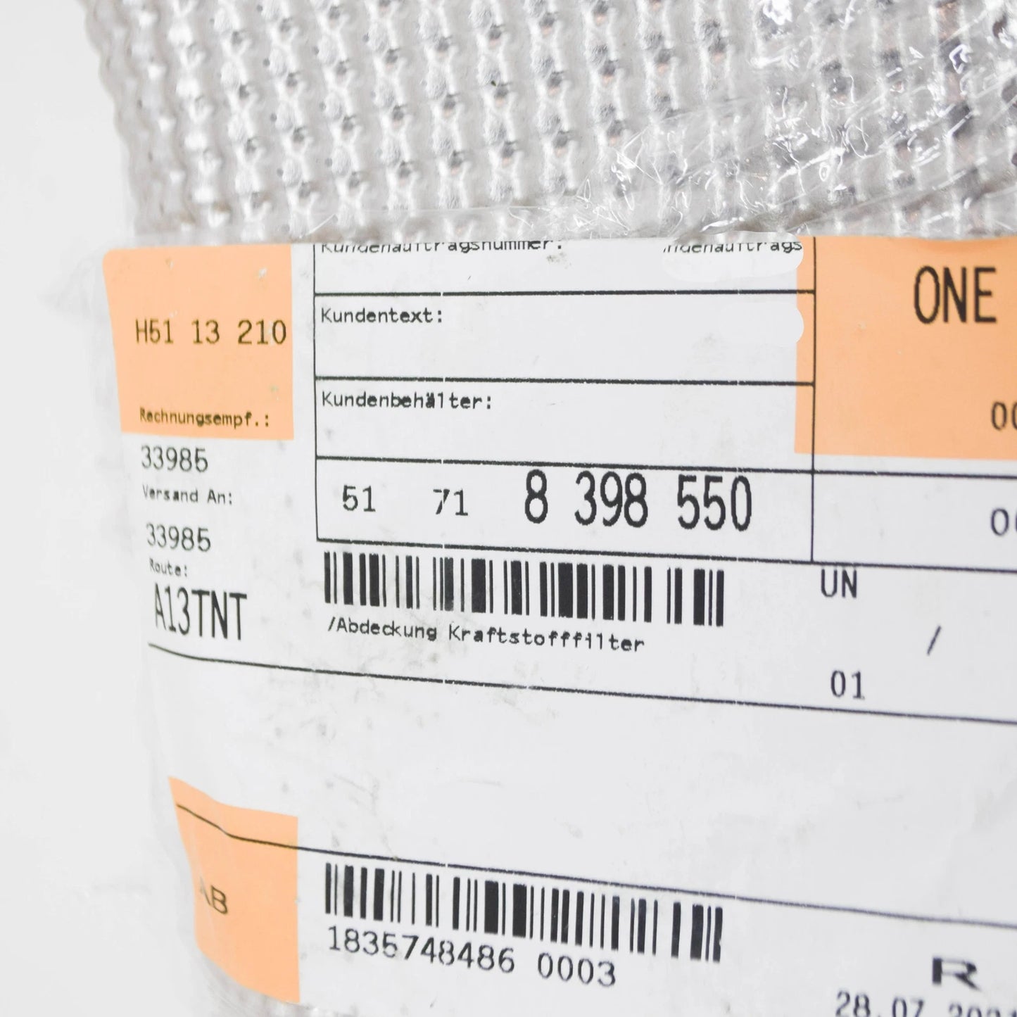 NEW BMW Z3 E36 FUEL FILTER COVER 51718398550 ORIGINAL