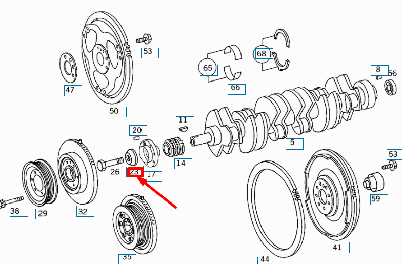 new mb sl r129 crankshaft and flyweel disc spring a1279930026 original