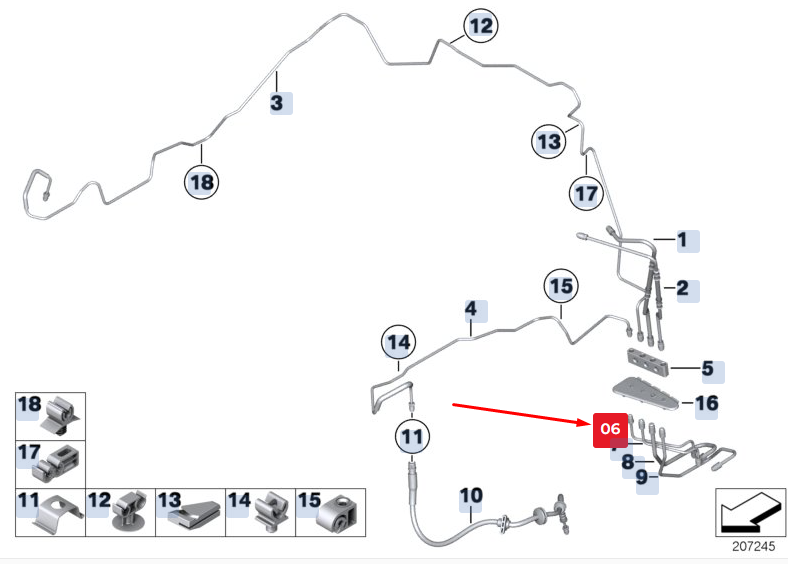 new bmw 5 gran turismo f07 brake pipe 34326792643 6792643 original
