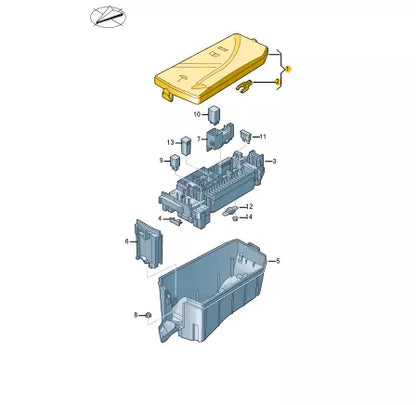 NEW VOLKSWAGEN POLO AW FUSE BOX COVER 2Q0937132A ORIGINAL