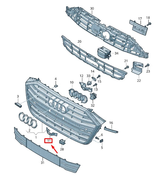 NEW AUDI A8 4N RADIATOR GRILLE COVER CAP 4N08531403FZ