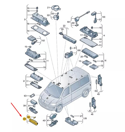 NEW VW TRANSPORTER T5 ENTRY LIGHTING 'EDITION' LETTERING 7E5947415R72A