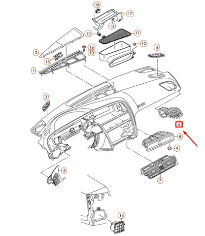 NEW AUDI Q5 8R DASHBOARD RIGHT FRESH AIR VENT LHD 8R1820902LWVF ORIGINAL