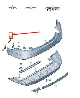 new audi e-tron gt rear right bumper locking mechanism 4j3807740 original