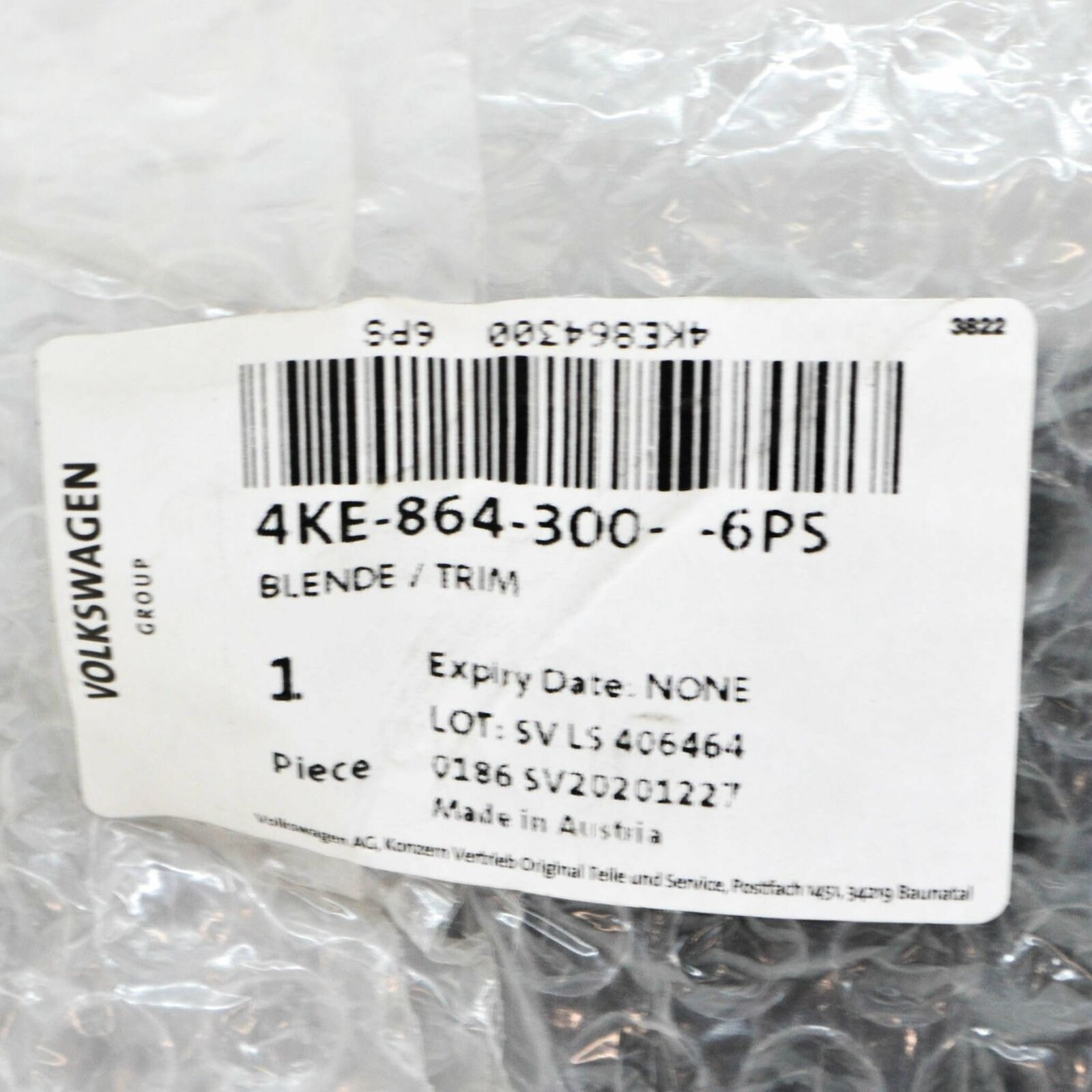 NEW AUDI E-TRON S FRONT UPPER INSTRUMENT PANEL TRIM PANEL 4KE8643006PS ORIGINAL