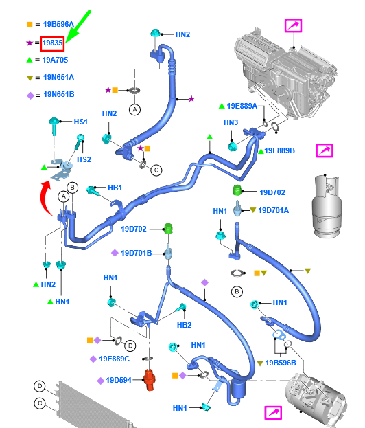 new ford mondeo mk5 ac hose pipe 2439006 dg9h-19n651-fc original