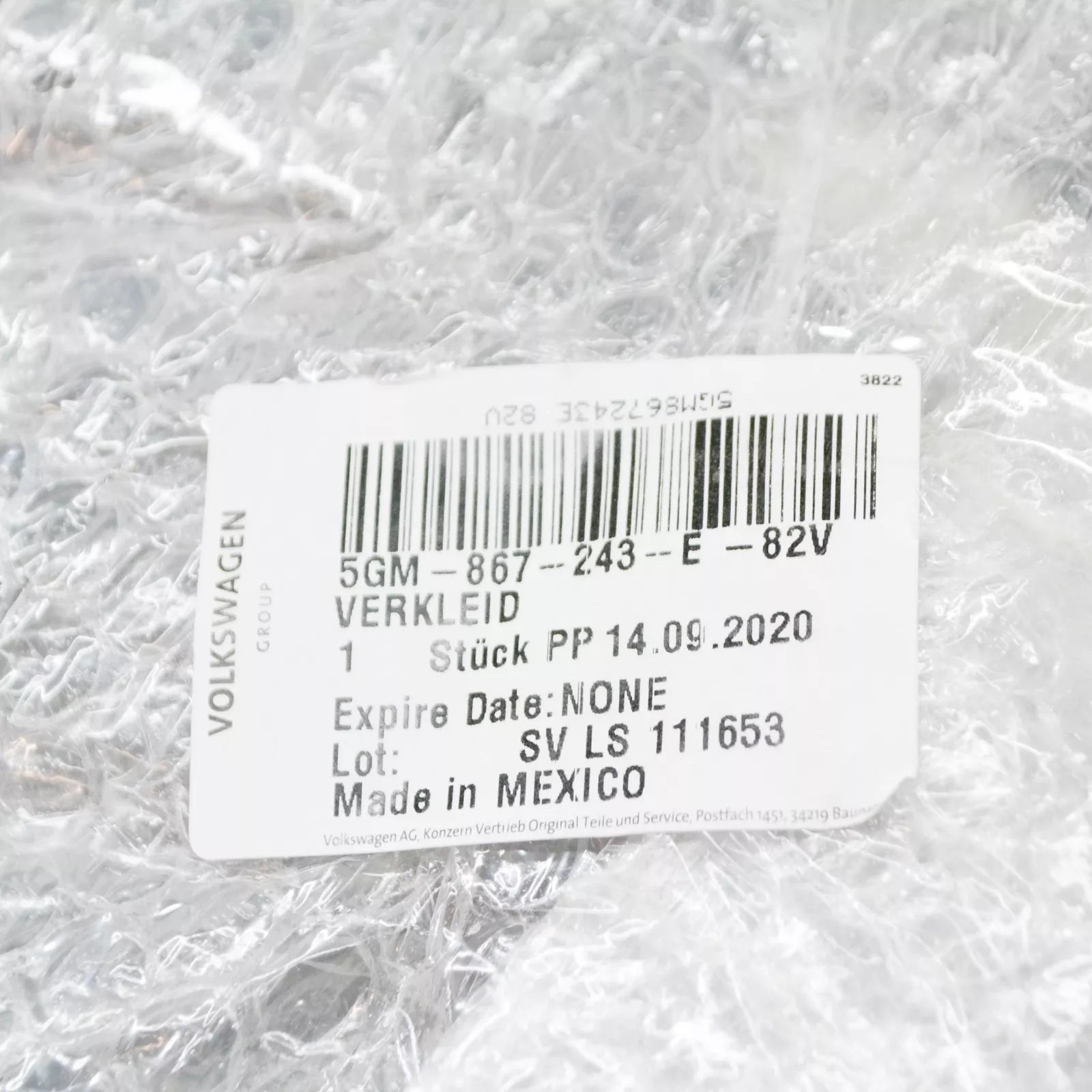 NEW VW GOLF VII 5G MK7 LEFT SIDE UPPER B PILLAR TRIM 5GM867243E82V