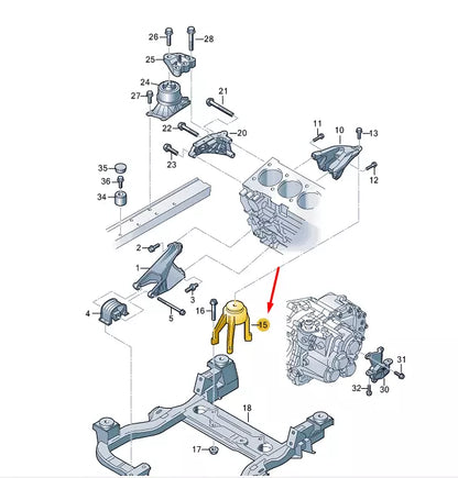 NEW VW TRANSPORTER VI T6 REAR ENGINE MOUNTING 7E0199849F