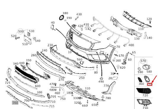 NEW MB GLA X156 FRONT BUMPER RIGHT SIDE TRIM INNER HOLDER A1568855600