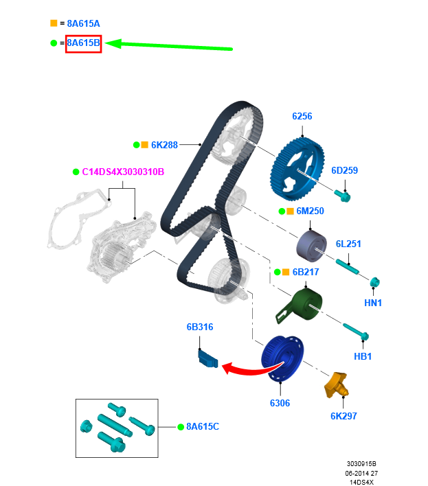 new ford fiesta wt mk6 timing belt water pump repair kit 2008682 original