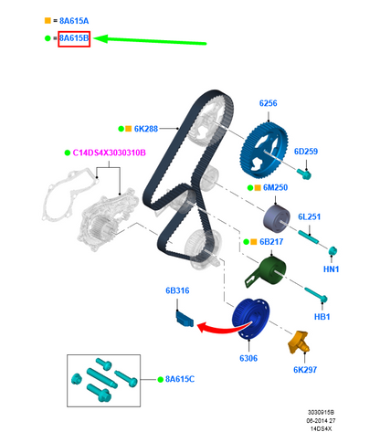new ford fiesta wt mk6 timing belt water pump repair kit 2008682 original