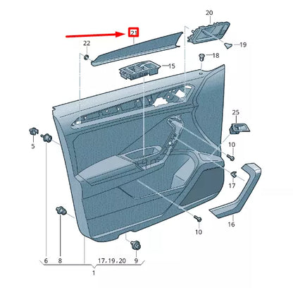 NEW VOLKSWAGEN T-ROC A11 FRONT RIGHT DOOR MOLDING TRIM 2GA86706282V
