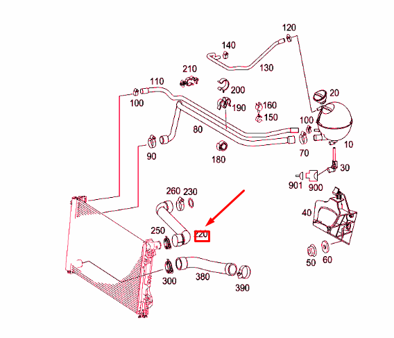 NEW MERCEDES-BENZ VITO W639 RADIATOR TOP HOSE A6395014382 ORIGINAL