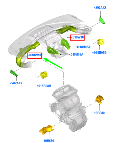 new ford fiesta mk6 left air heater vent duct 8a61-a018w19-bd 1557800 original