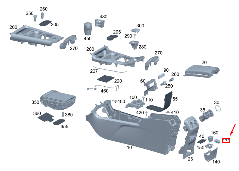 new mercedes-benz gla h247 amg center console rear trim a1776808303 original