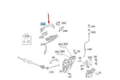NEW MERCEDES-BENZ S W221 REAR LEFT DOOR OUTER HANDLE A22176009709999 ORIGINAL