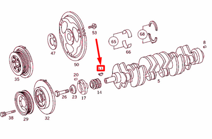 NEW MB ML W163 CRANKSHAFT GEAR AND HUB ON CRANKSHAFT KEY A6049910168 ORIGINAL