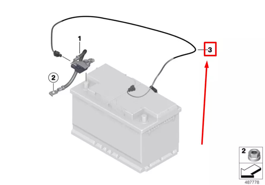 NEW BMW 2 CABRIO F23 BATERY REP.CABLE IBS 9387544 61129387544 ORIGINAL