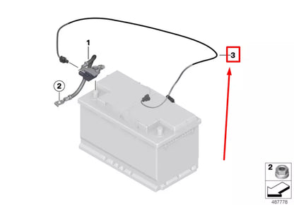 NEW BMW 2 CABRIO F23 BATERY REP.CABLE IBS 9387544 61129387544 ORIGINAL