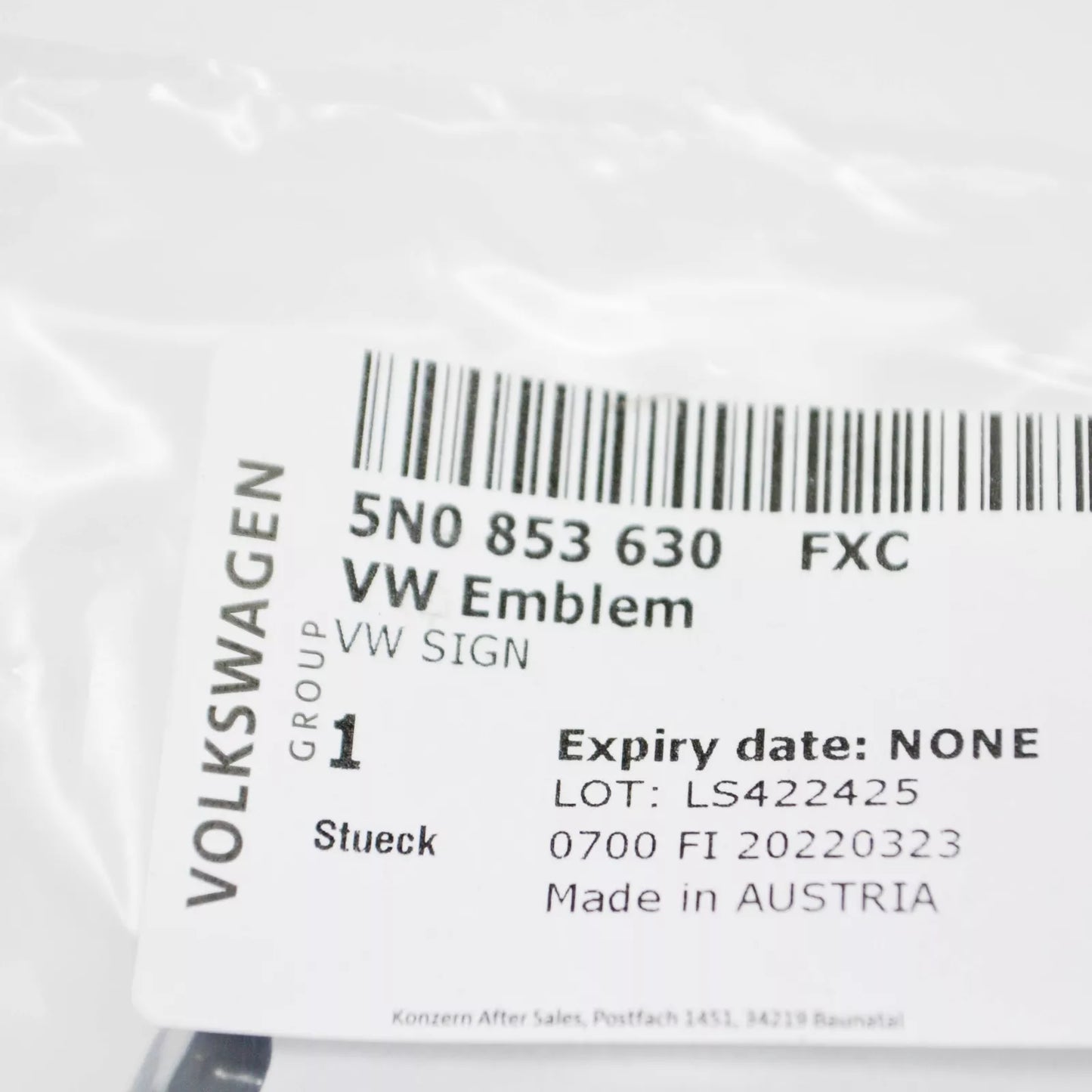 NEW VOLKSWAGEN TIGUAN MK1 REAR CHROME BLACK VW EMBLEM 5N0853630FXC