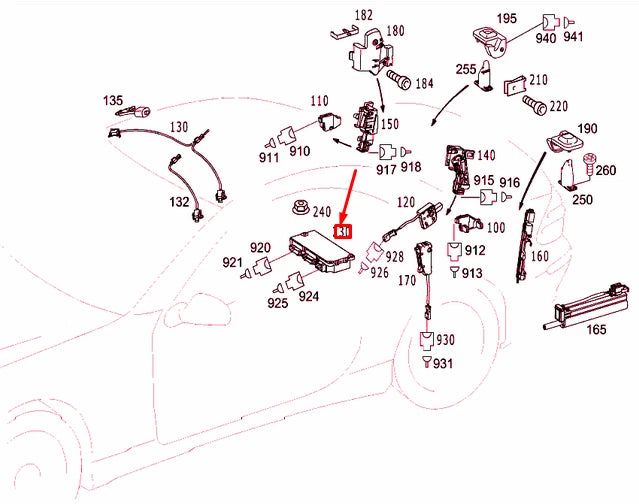NEW MERCEDES-BENZ SL R230 SPOILER CONTROL UNIT A2309000800 ORIGINAL