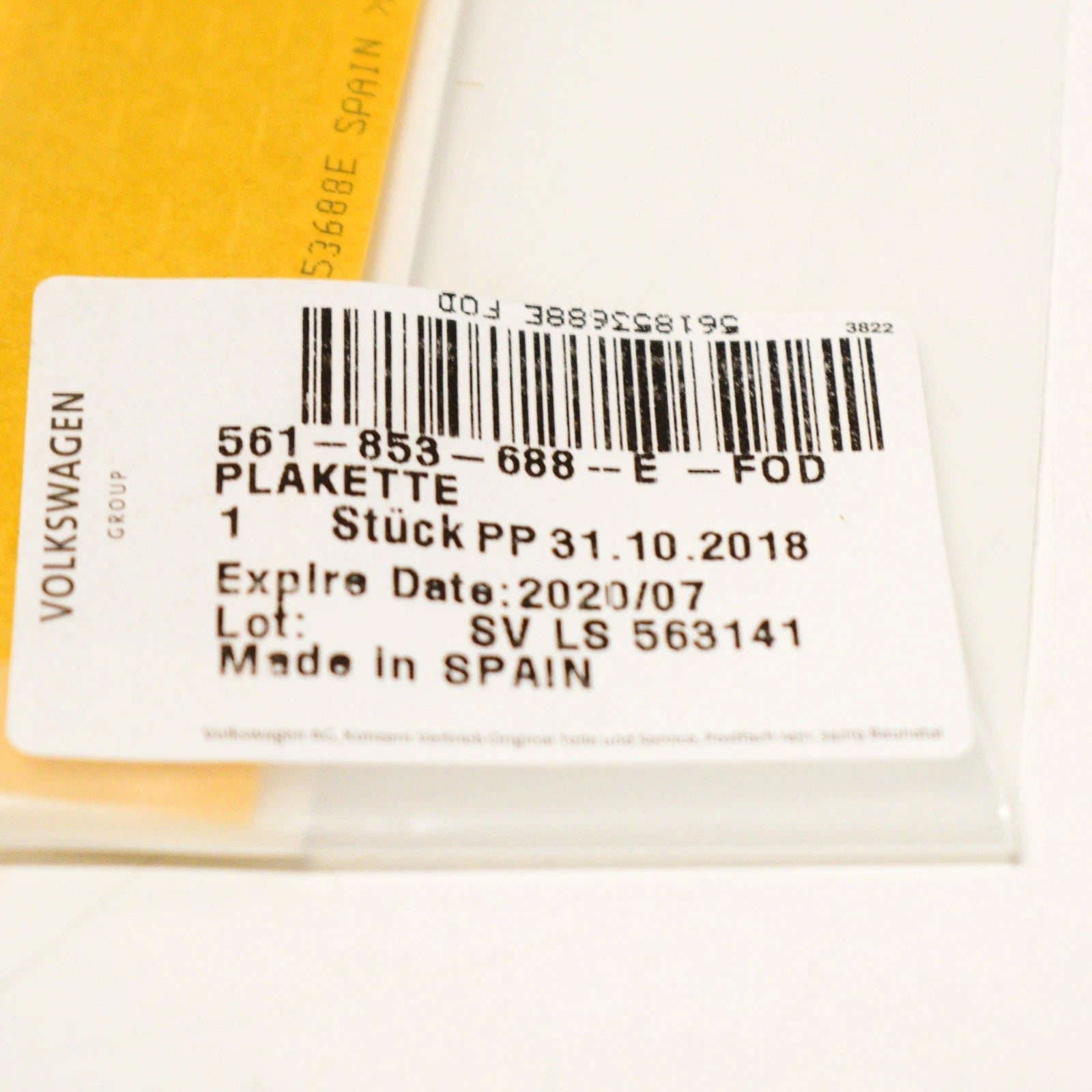 NEW VW PASSAT B8 R-LINE FRONT LEFT FENDER EMBLEM BADGE TRIM 561853688EFOD