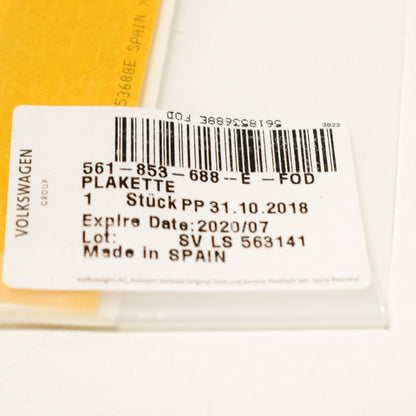 NEW VW PASSAT B8 R-LINE FRONT LEFT FENDER EMBLEM BADGE TRIM 561853688EFOD