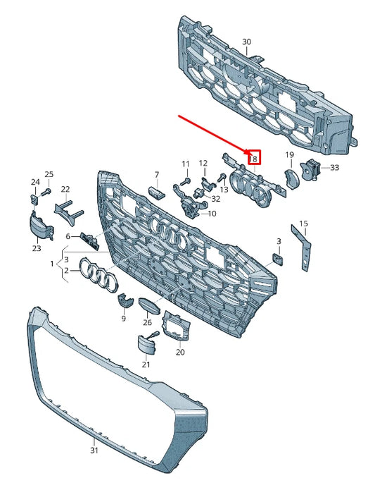 NEW AUDI RSQ8 FRONT CENTER GRILLE COVER 4M8853037H