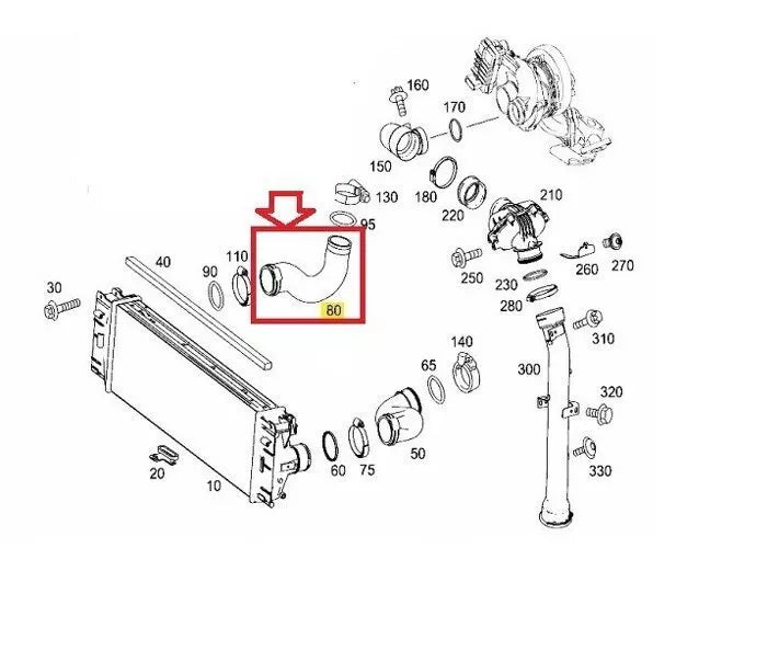 NEW MB SPRINTER 906 INTERCOOLER HOSE PIPE A9065282682 2.2 DIESEL ORIGINAL